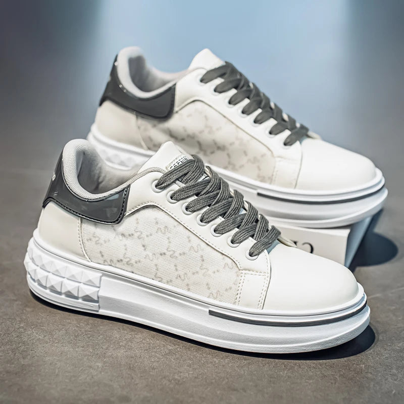 Men's Platform Skateboard Vulcanized Sneakers - Breathable Running Tennis Shoes