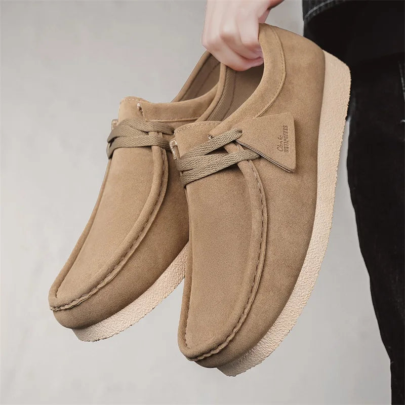 Men's Casual Suede Slip On Comfortable  Platform British Shoes