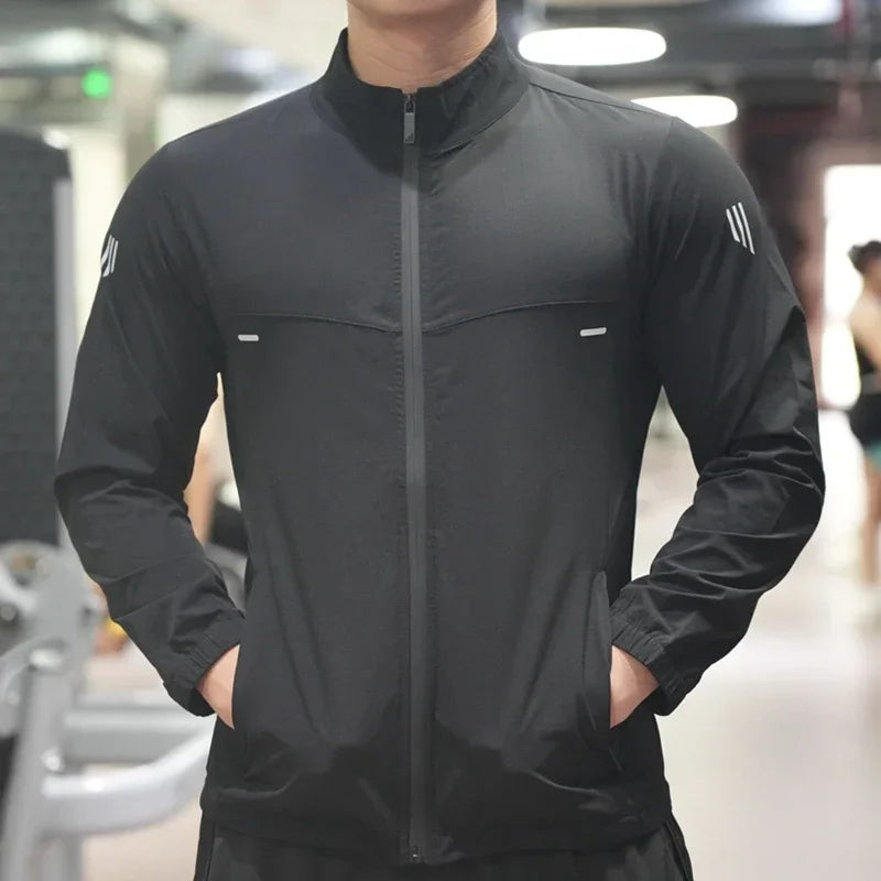 Men's Ice Silk Thin Sports Running Coat  Fitness  Jacket