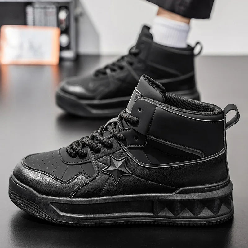 Men's High Top Platform Sneakers - Casual Skateboard Sports Shoes