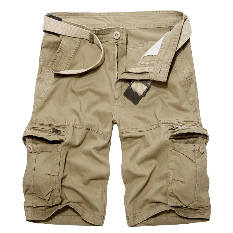 Men's Cotton Cargo Shorts - Multi Pocket Casual Summer Shorts