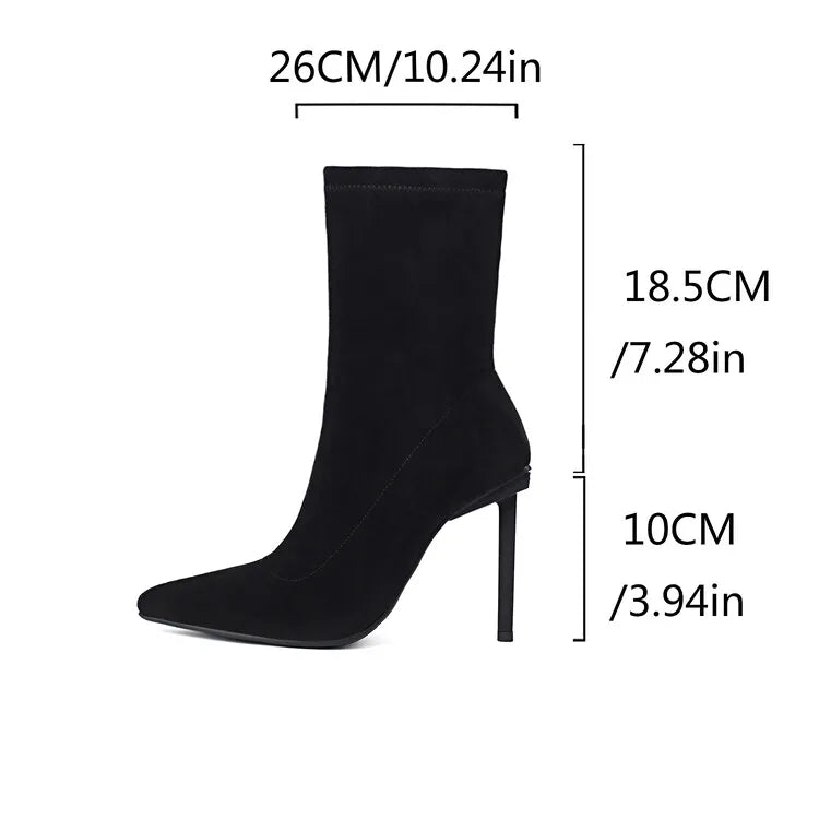 Suede Elastic Ankle Boots
