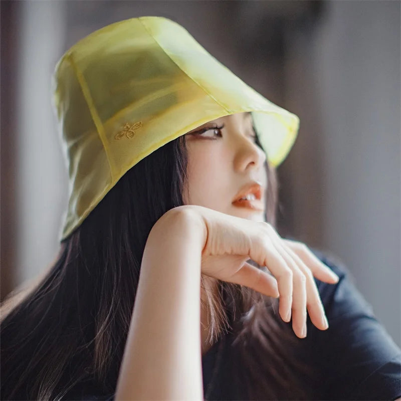 Foldable Bucket Hat with Mesh - Breathable Summer Sun Hat