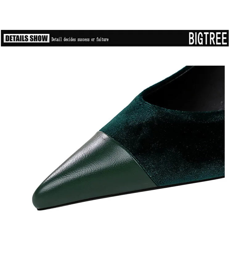 Suede Buckle Design Pumps - Pointed Toe Stilettos Available in 7cm and 10cm Heights