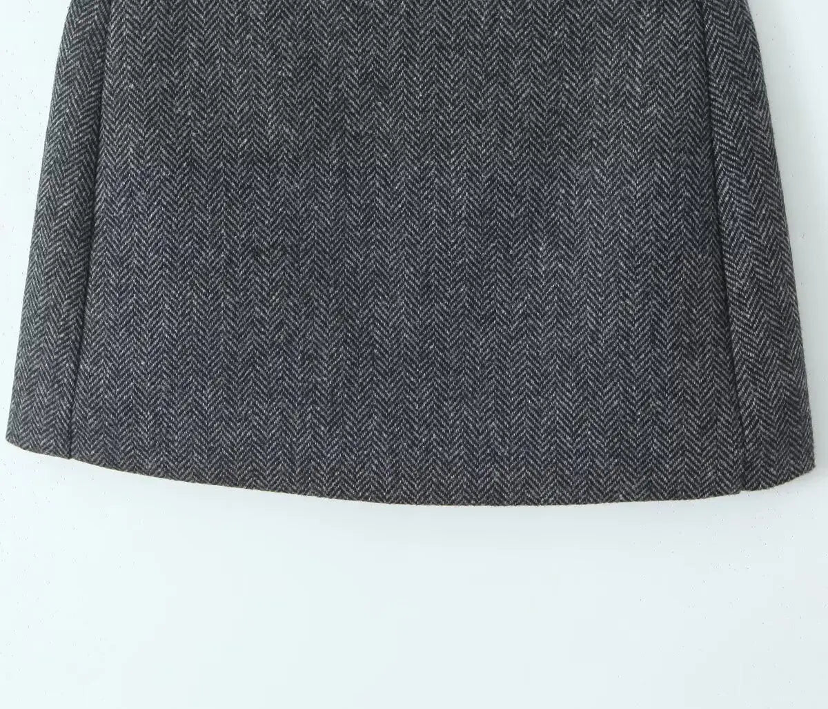 Vintage High Waist Woolen A-Line Mini Skirt - Elegant Office Wear Skirt