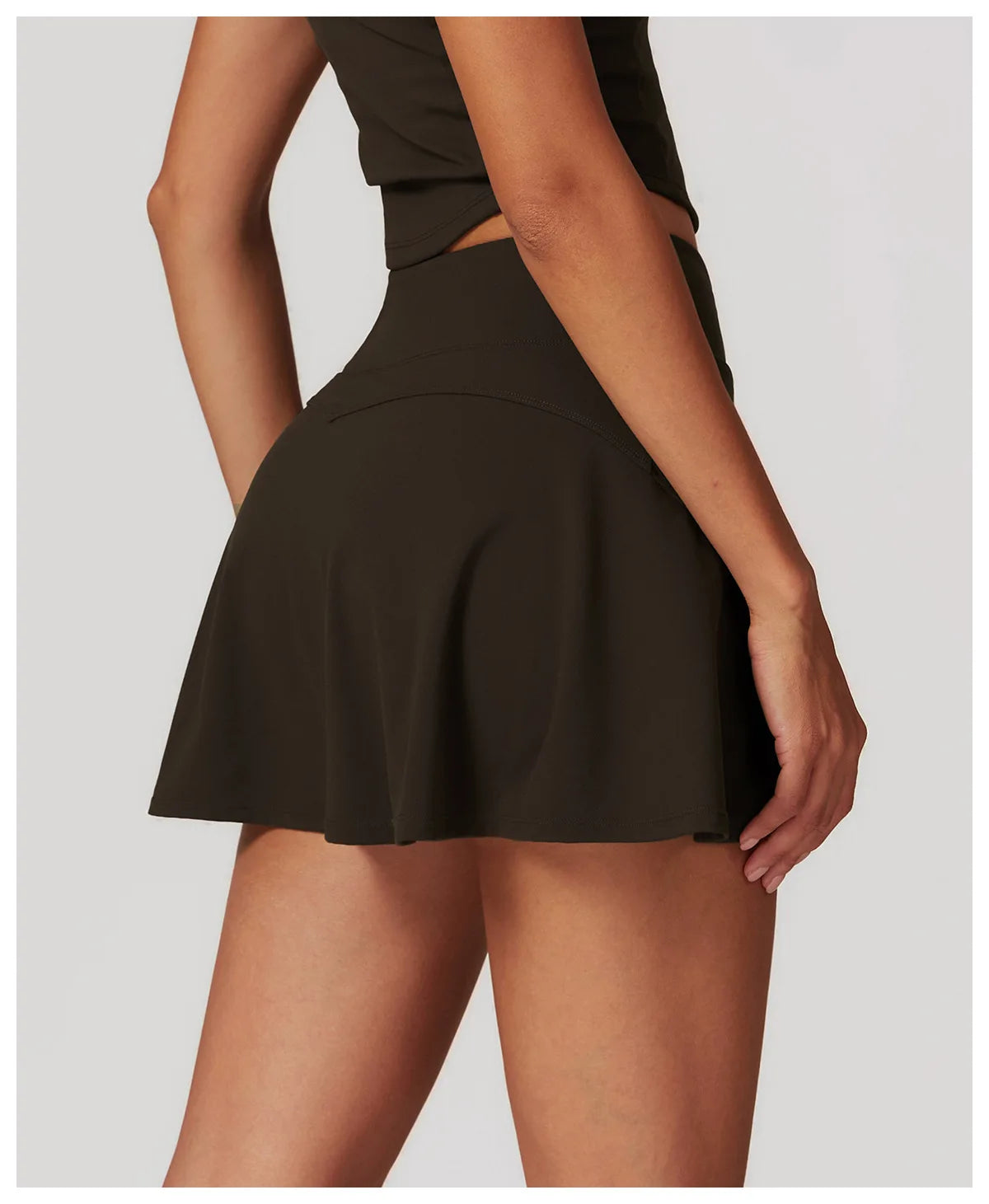 High Waist Sports Skirt - Quick Dry Yoga Skirt with Lined Shorts