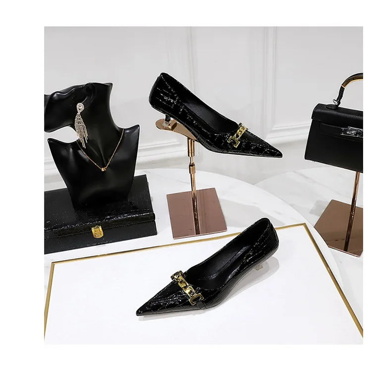 Patent Leather Stiletto Pumps - Professional Office Heels Available in 12 Colors