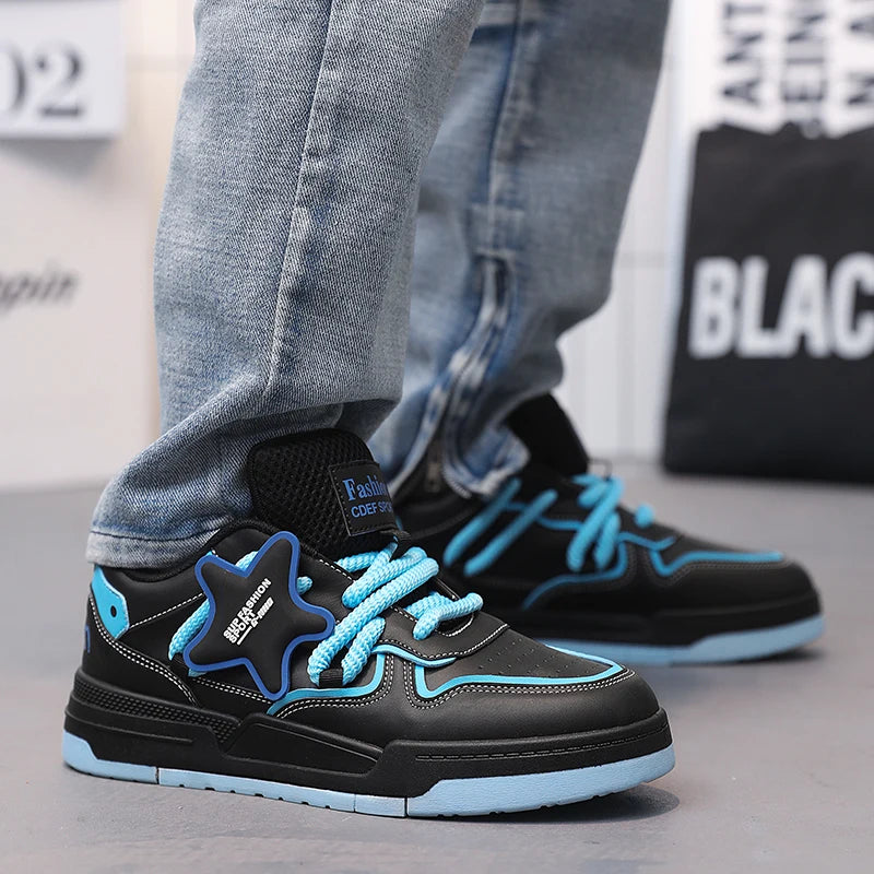Men's Casual Stars Platform Skateboard Tennis Sports Comfortable Vulcanized Sneakers