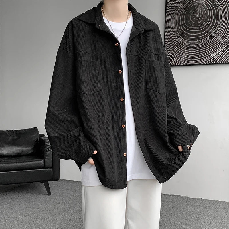 Men's Casual Long Sleeve Loose Vintage Shirt