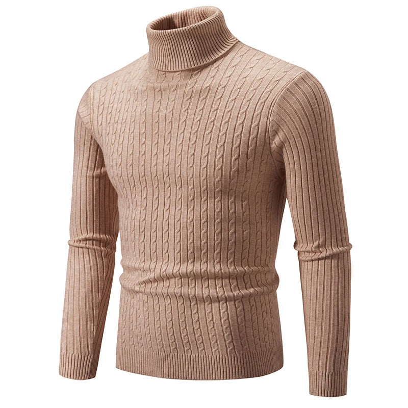 Men's Slim Fit Autumn Winter  Knitted Pullover Turtleneck
