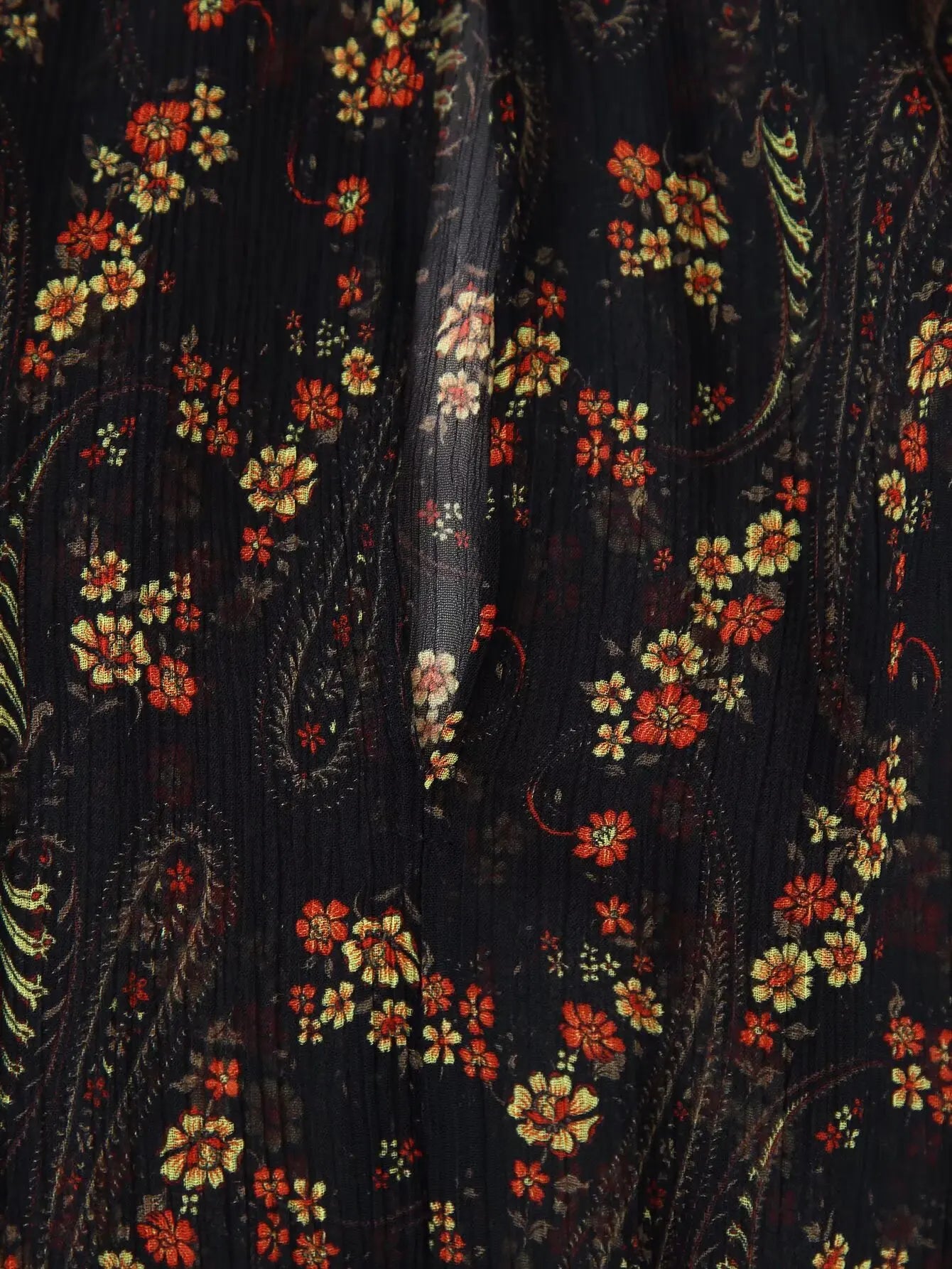 Floral Print High Neck Mini Dress - Long Sleeve Spring Autumn Dress