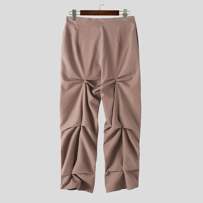 Men's Button Pleated Casual Trousers