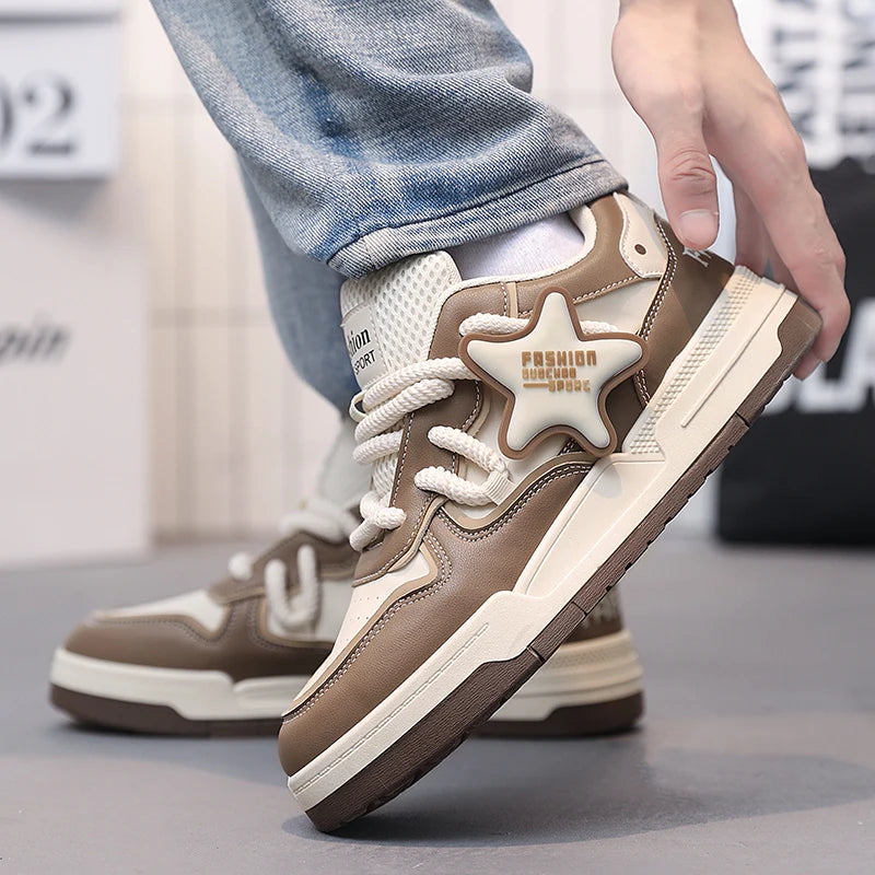 Men's Casual Stars Platform Skateboard Tennis Sports Comfortable Vulcanized Sneakers