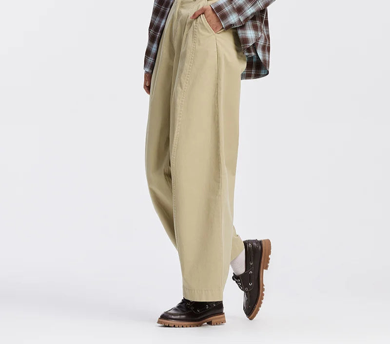 Women's Distressed Loose Trousers - Brushed Split Curved Hem Casual Autumn Pants