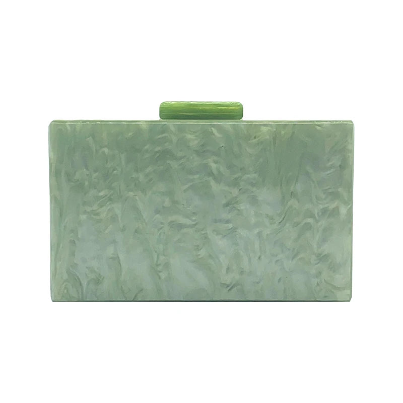 Women's Green Acrylic Crossbody Bag - Luxury Designer Clutch Shoulder Bag