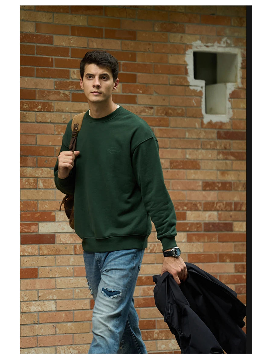 Men's 390g Carbonized Compact Spinning Fabric Pullover Sweatshirt