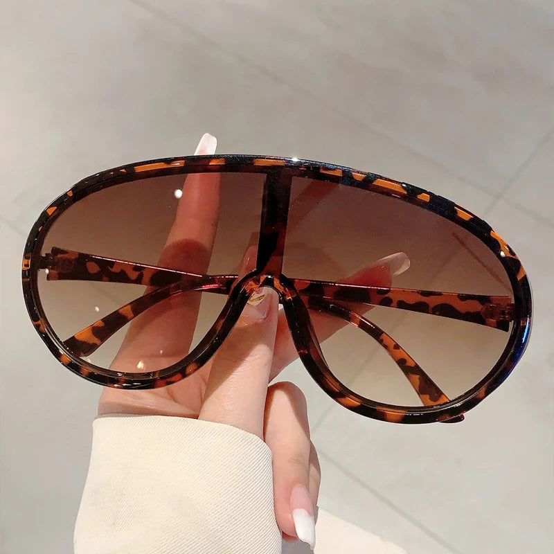 Oversized Fashion Sunglasses - Women's Mirror Sports Goggles for Outdoor Cycling