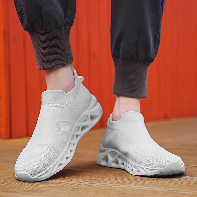 Men's Slip-On Platform Sneakers - Casual Running Sports Trainers