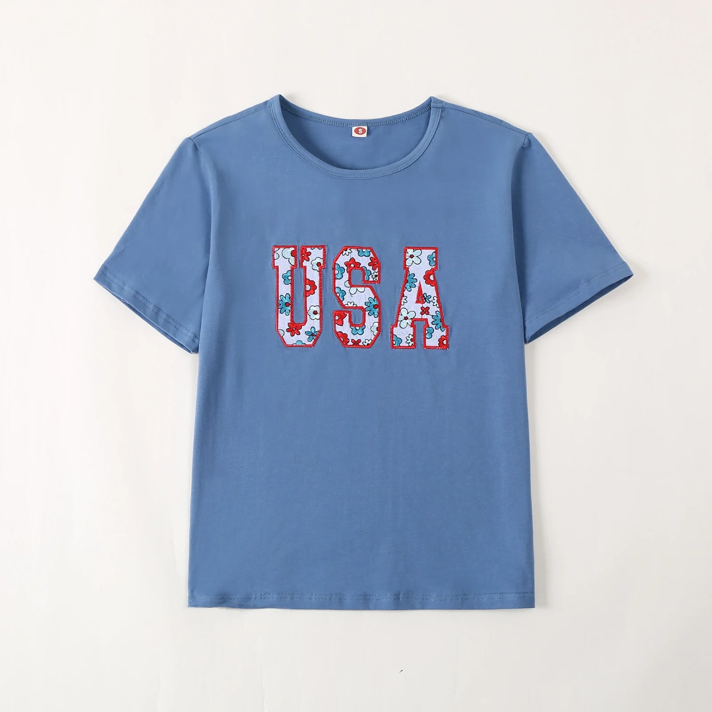 USA Family Matching Outfit - Adult Baby Boys Girls T Shirts/Romper Babygrow Short Sleeve Letter Embroidery Outfit