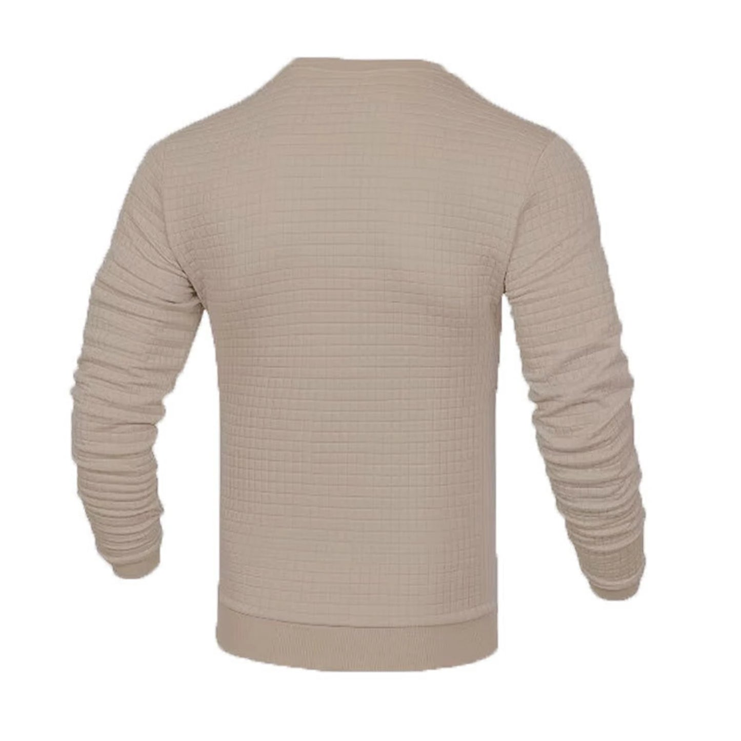 Men's Casual Knitted Pullover Hoodie - Long Sleeve Slim Fit O-Neck Sweatshirt