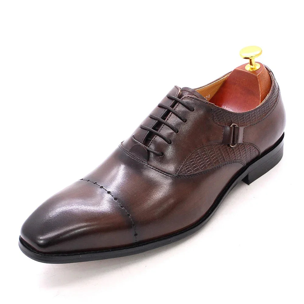Men's Genuine Calfskin Oxford Dress Shoes - Cap Toe