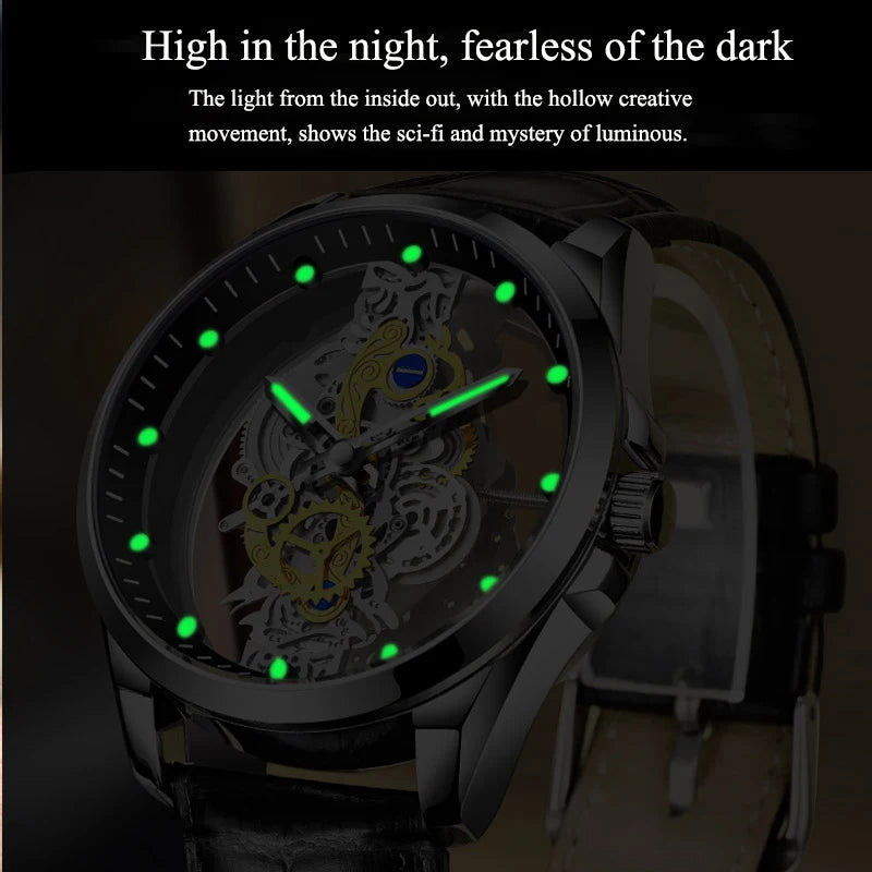 Men's Quartz leather Waterproof  luminous Watches