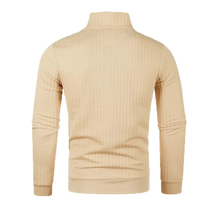 Half Zip Knitted Pullover - Men's Casual Stand Collar Sweater