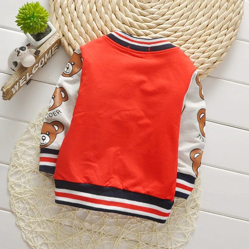 Children's Cotton Cartoon Varsity Jacket