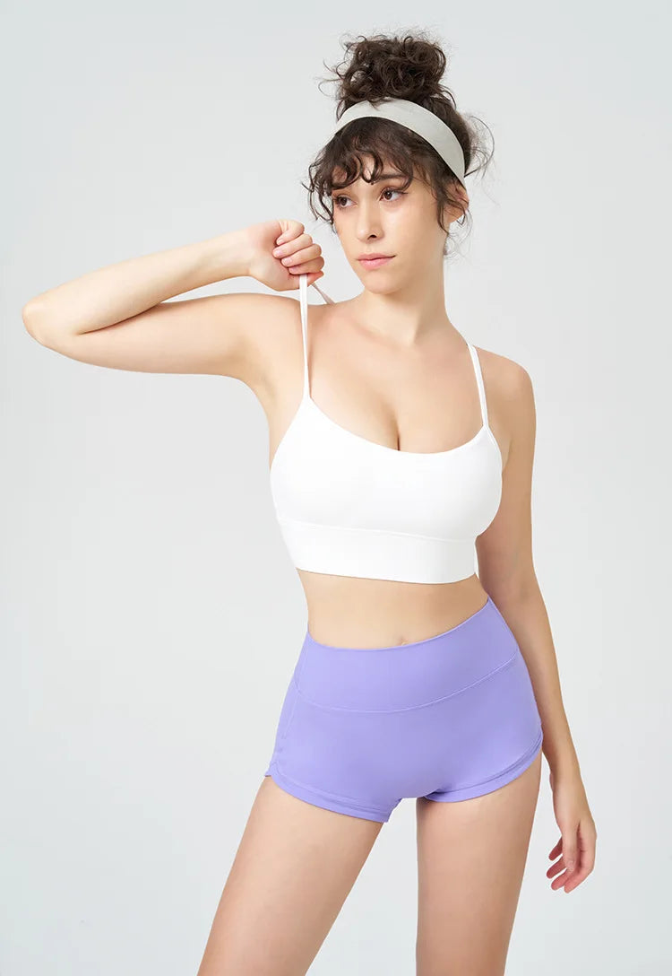 2-Piece Nylon Yoga Set - Sports Bra & Shorts