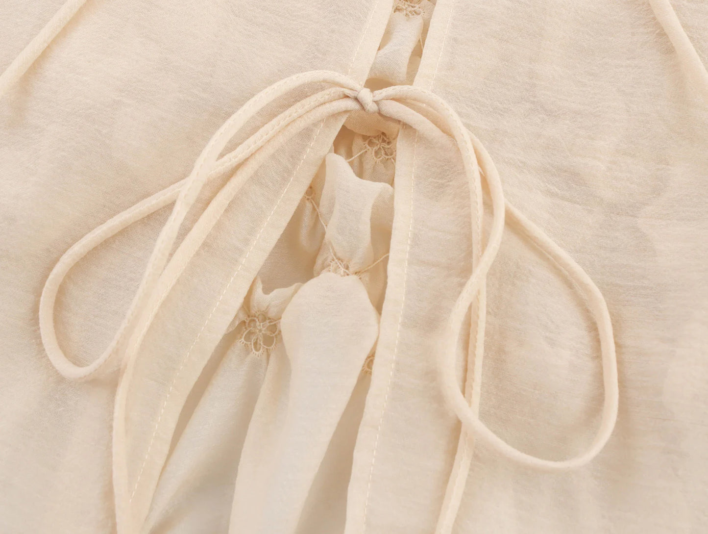 Semi-Transparent Pleated Short Sleeve Shirt - Sweet Design