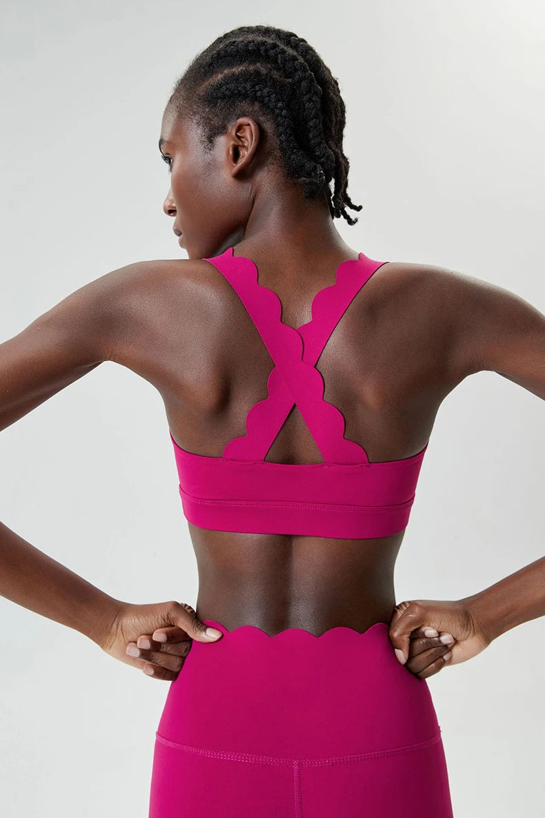 Women's Buttery Soft Fitness Yoga Bra Square Neckline Gym Crop Back Sports Vest