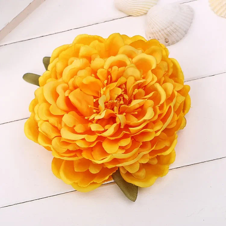 Cloth Art Peony Flower Brooch - Fabric Lapel Pin for Women