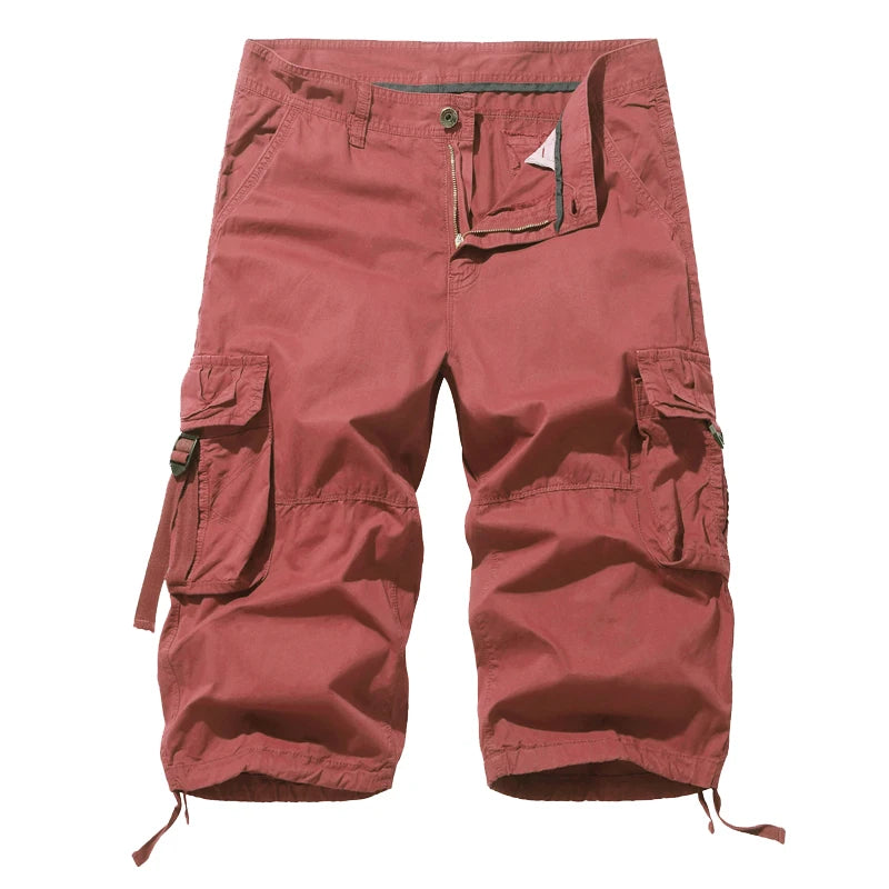 Men's Cotton Cargo Shorts - Multi Pocket Casual Summer Trousers
