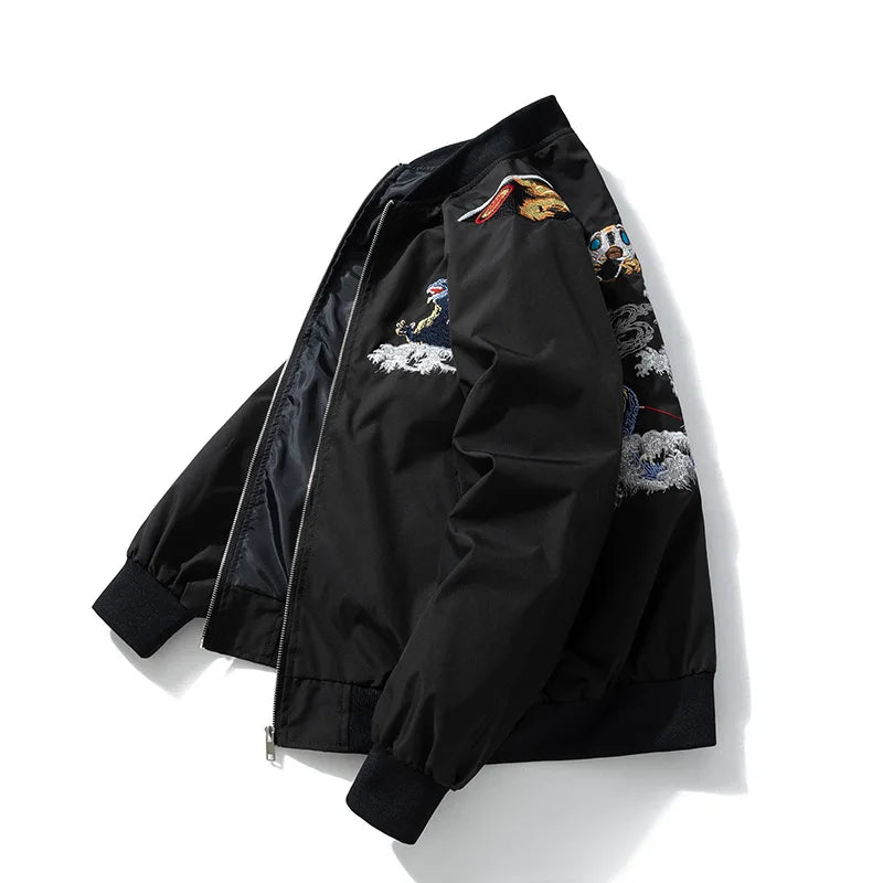 Men's Yokosuka Embroidered MA-1 Bomber Jacket - Harajuku Style
