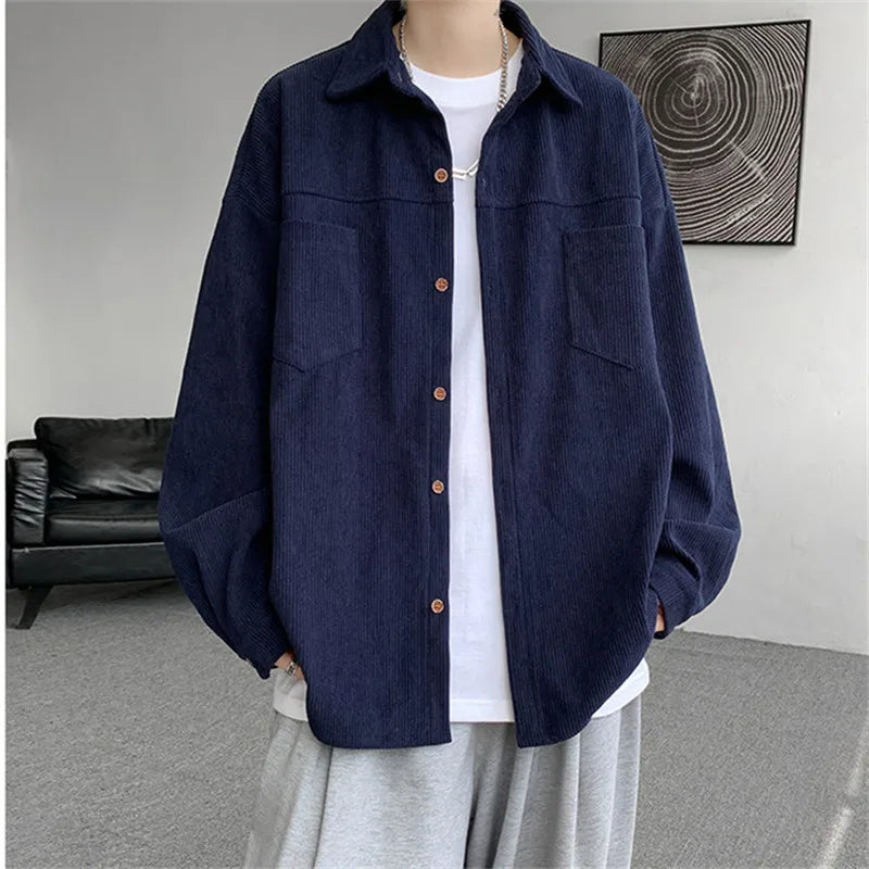 Men's Casual Long Sleeve Loose Vintage Shirt