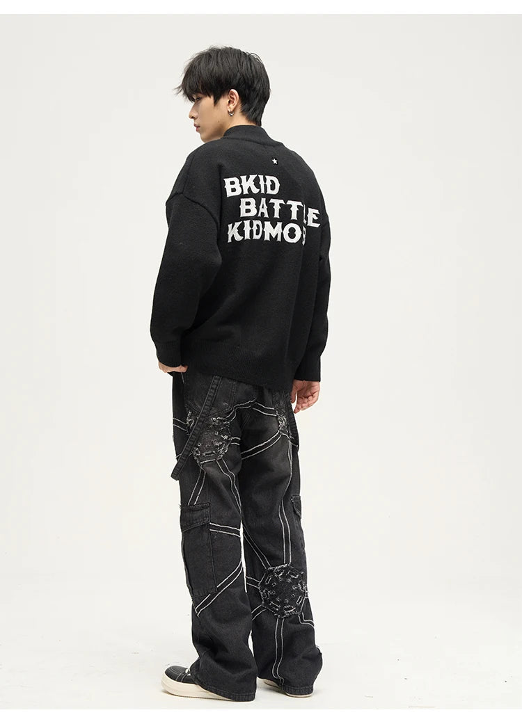 Men's Spider Splicing Baggy  Denim  Jeans