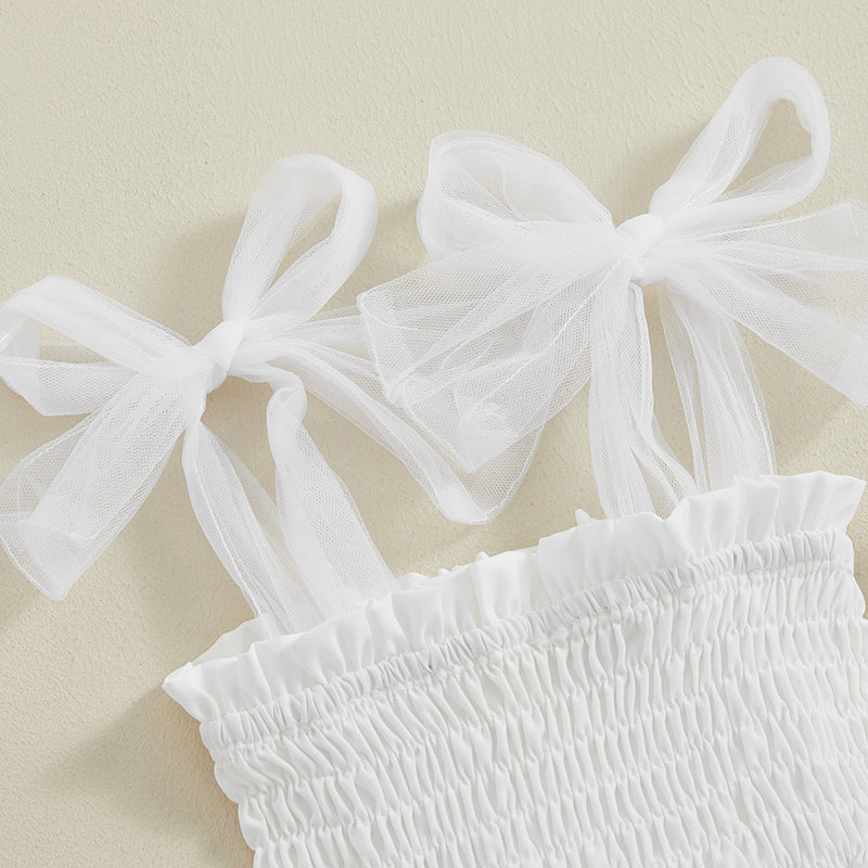 Baby Girls Princess Romper Dress Set - Sleeveless Dot Mesh Tulle with Hairband