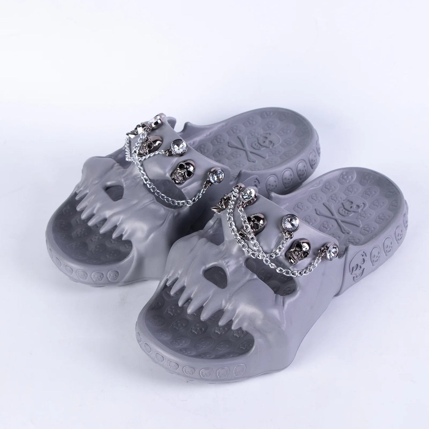 Men's Skull Design Slippers - Non-Slip Beach Sandals Slides