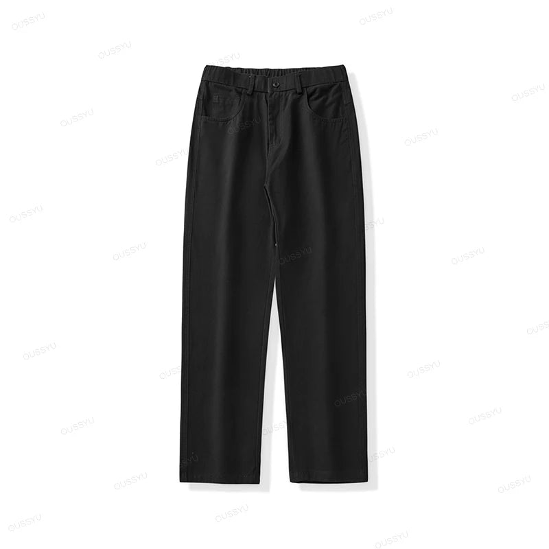Men's 100% Cotton Wide Leg Casual Trousers | Elastic Waist Year-Round Pants M–XXXL