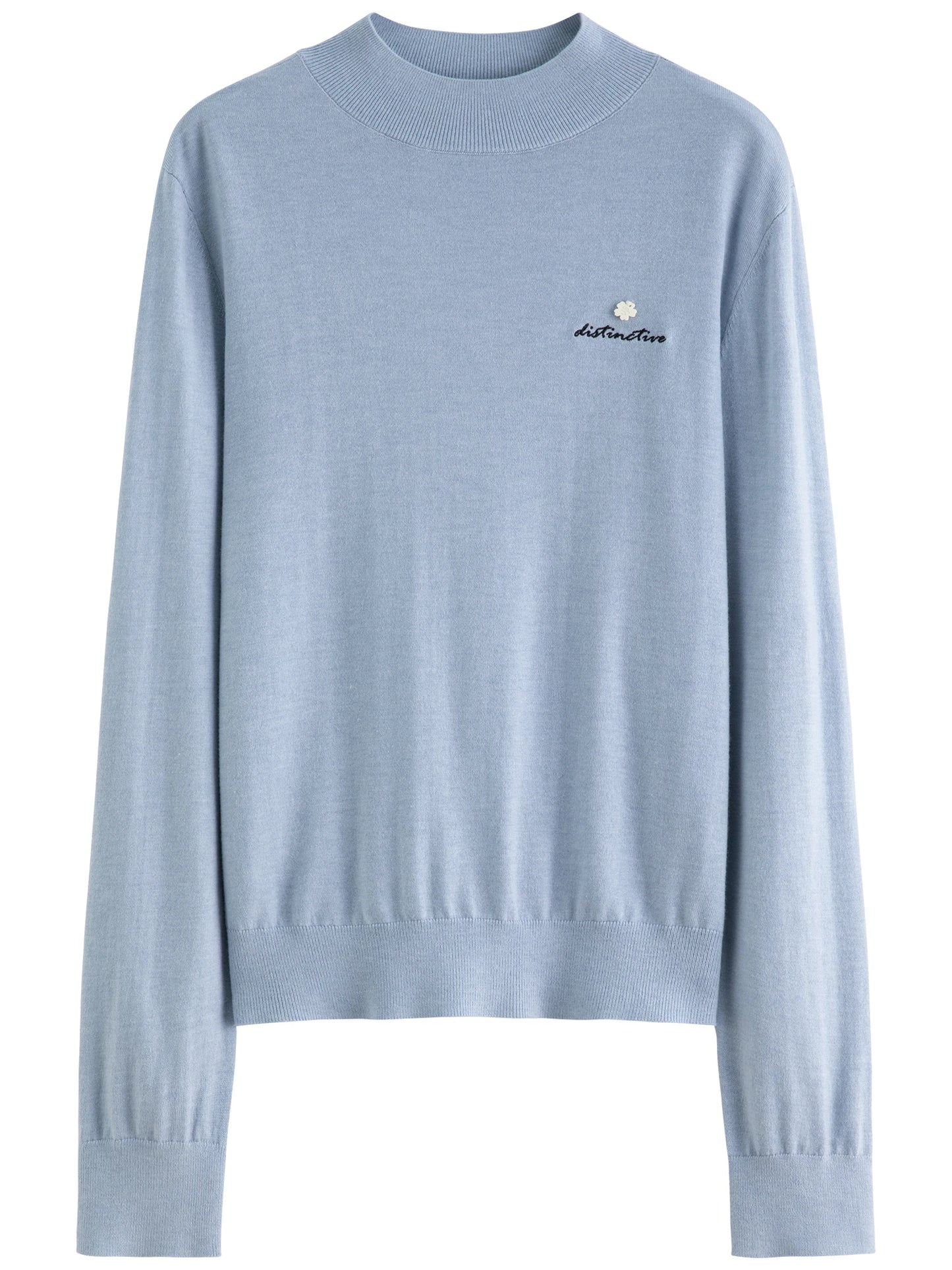 Soft Warm Cloud Shirt High-Collar Embroidered Lettering Long Sleeve Base Layer