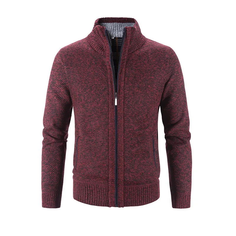Men's Knitted Cardigan - Slim Fit Single Breasted Sweater Coat