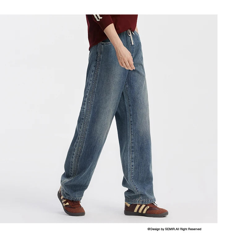 Retro Loose Straight Leg Jeans - Versatile Autumn Long Pants