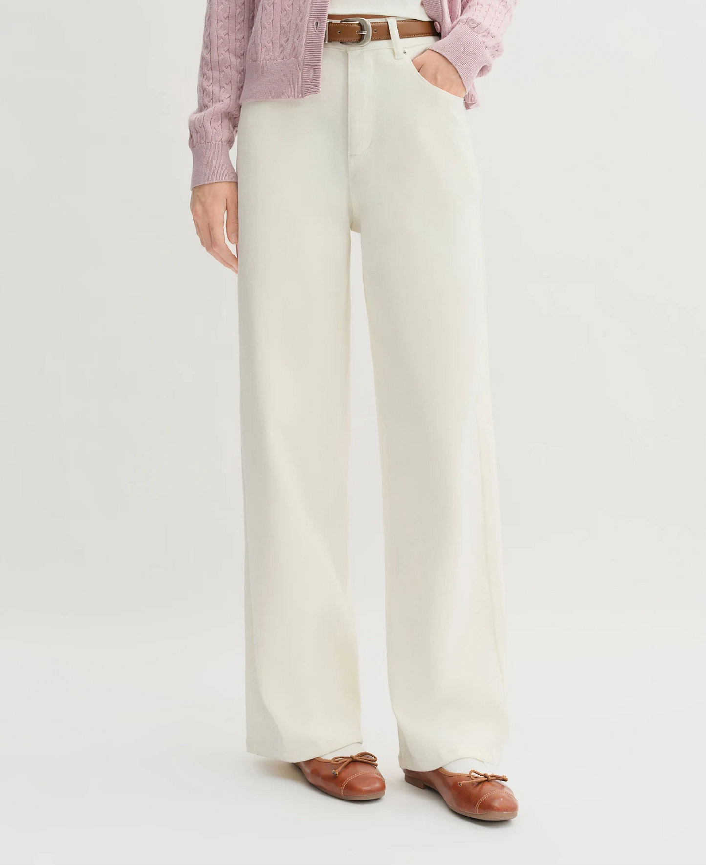 Women's High Waist Straight Leg Jeans - Stretch Denim Casual Trousers