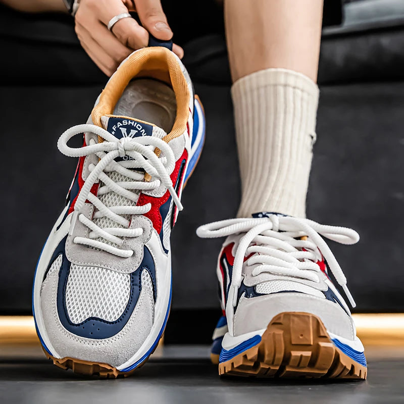 Men's Platform Vulcanized Sneakers - Breathable Tennis Sports Shoes