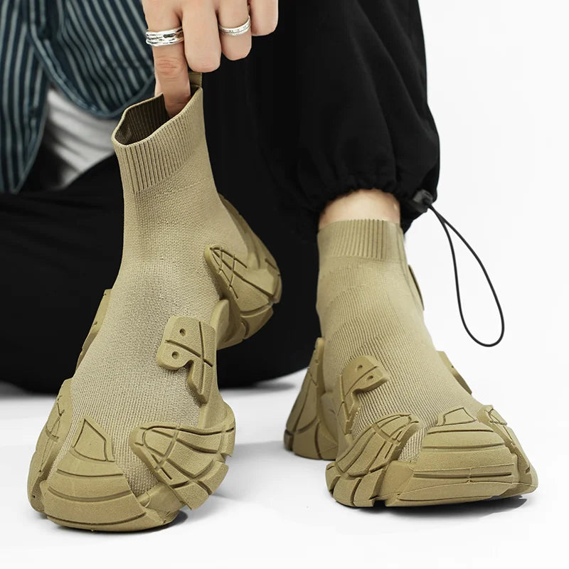 Men's Sports Mesh  Slip On Comfortable High Top Sneakers
