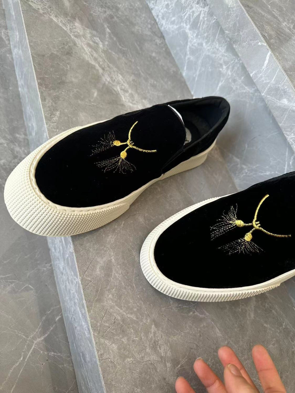Men's Slip-On Platform Embroidery Loafer Shoes