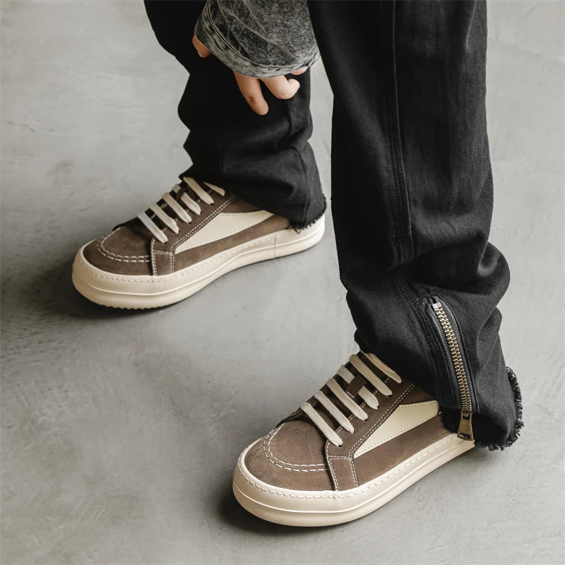 Men's Vulcanized Sneakers - Lace-Up Skateboarding Shoes