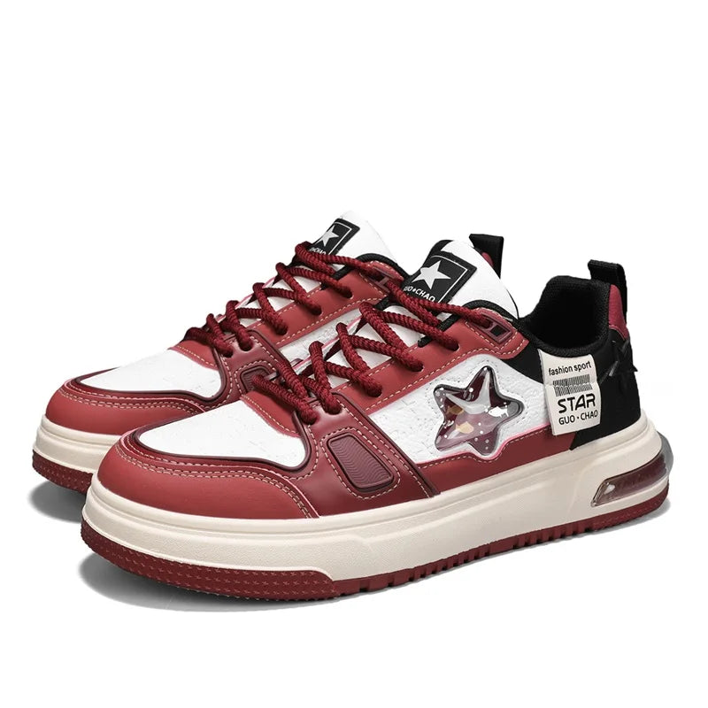 Men's Casual Stars Platform Crystal Fish  Skateboard Sports Sneakers