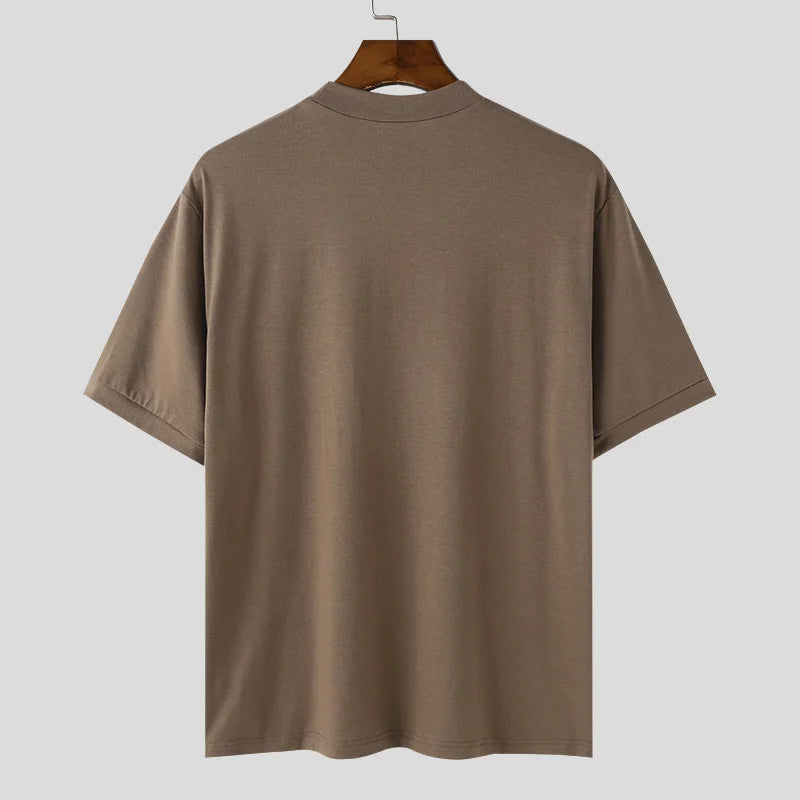 Men's Patchwork Round-neck Short Sleeve T- Shirt