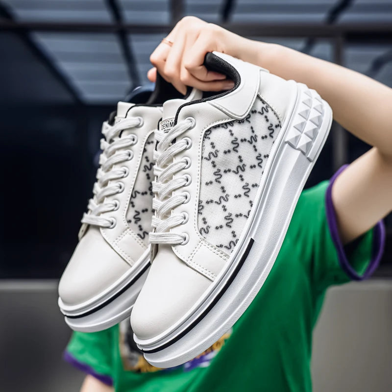 Men's Platform Skateboard Vulcanized Sneakers - Breathable Running Tennis Shoes